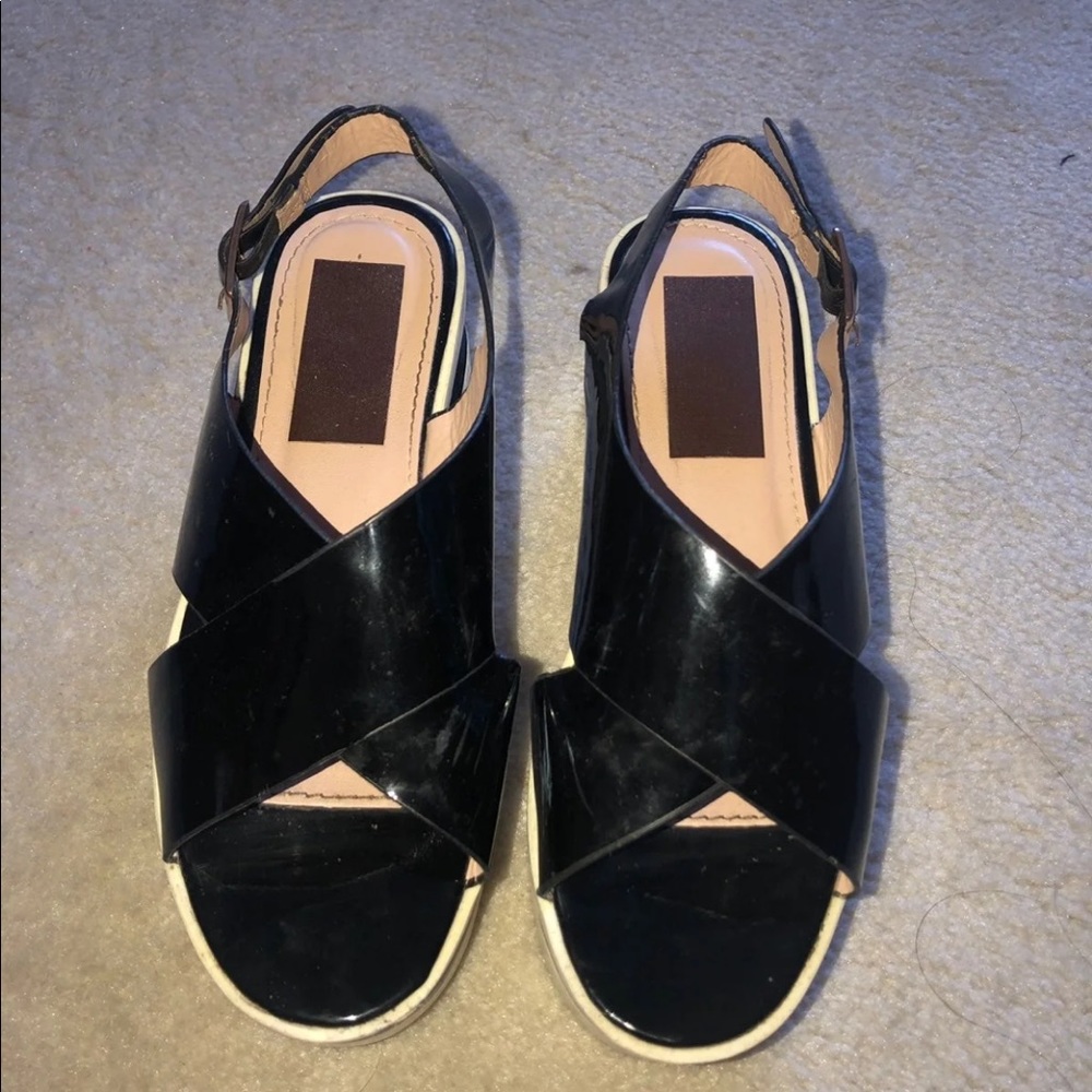 Black platform sandals